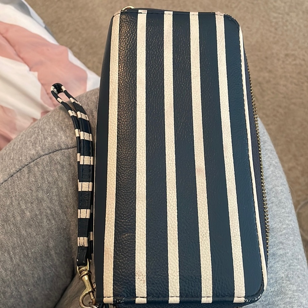 Navy Blue And white striped wallet from Target